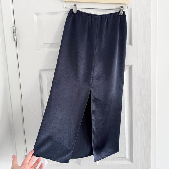 Tibi Navy Satin Slip Skirt, size XXS - Picture 8 of 8